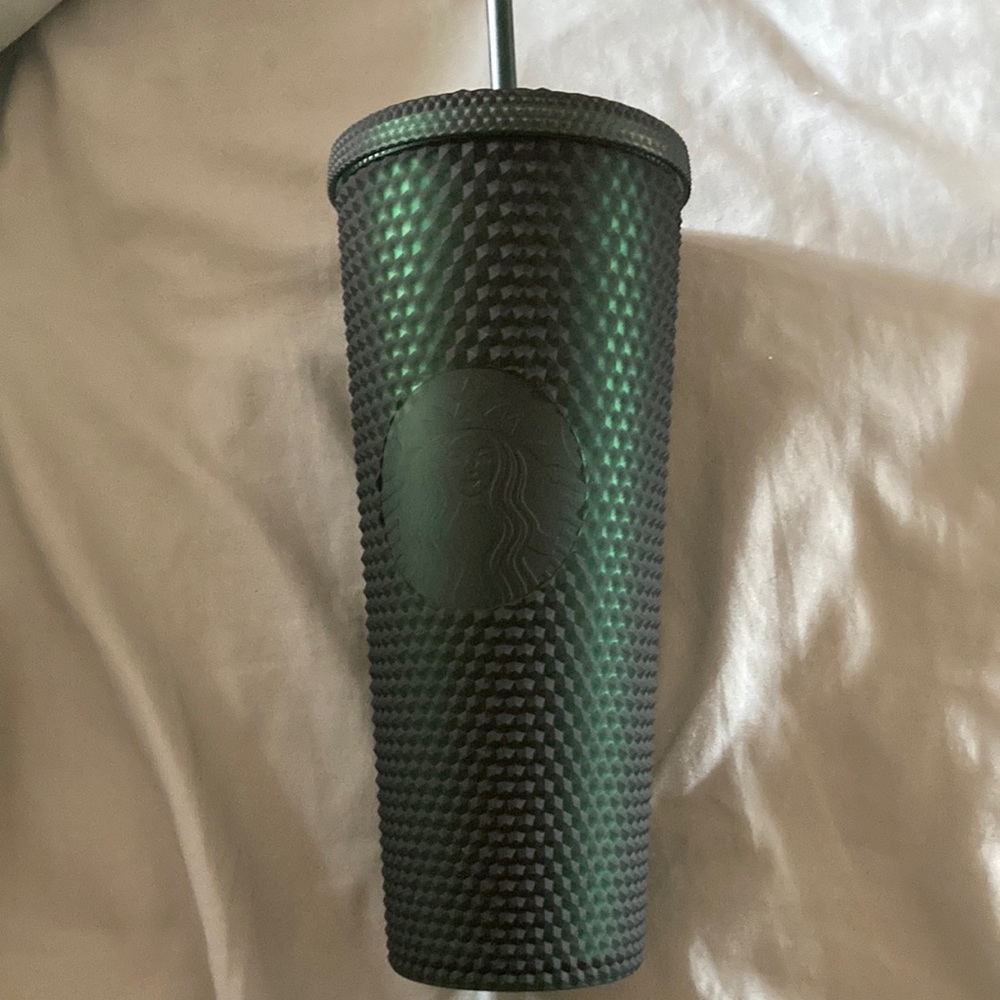 Green tumbler from Starbucks